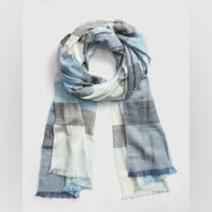 Gap oversized frayed wrap scarf blue New
